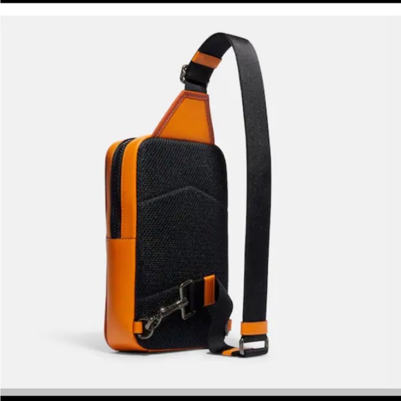 NWT Coach Sling bag Chalk Sullivan Pack with Coach stamp Leather Backpack - Picture 4 of 9